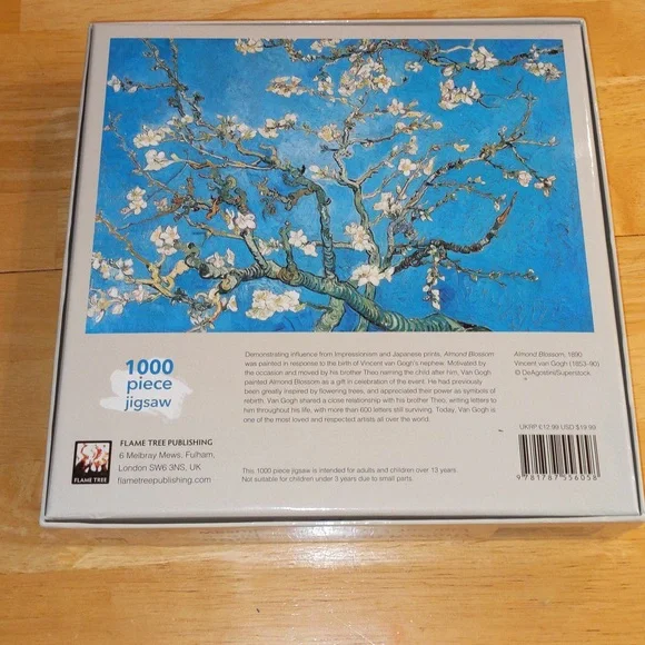 Vincent Van Gogh Jigsaw Puzzle Almond Blossom 1000 Pc Art Puzzle Tree Flower NEW - Picture 2 of 2